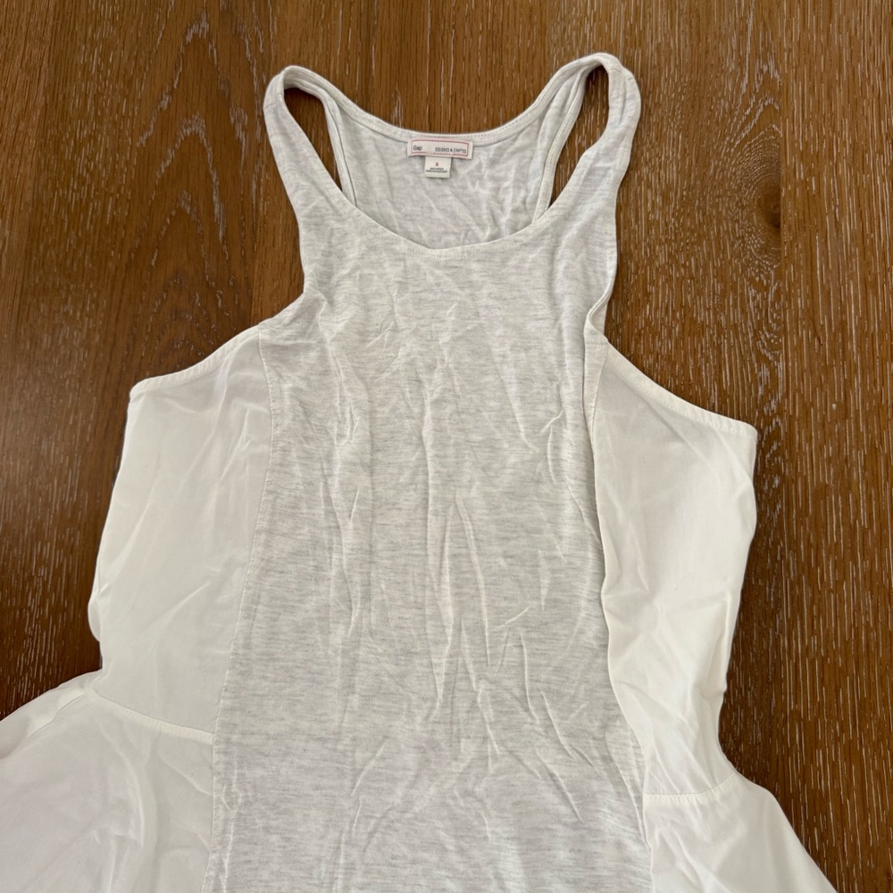 GAP Sleeveless Midi Dress in Heather Gray and Cream - Picture 8 of 8